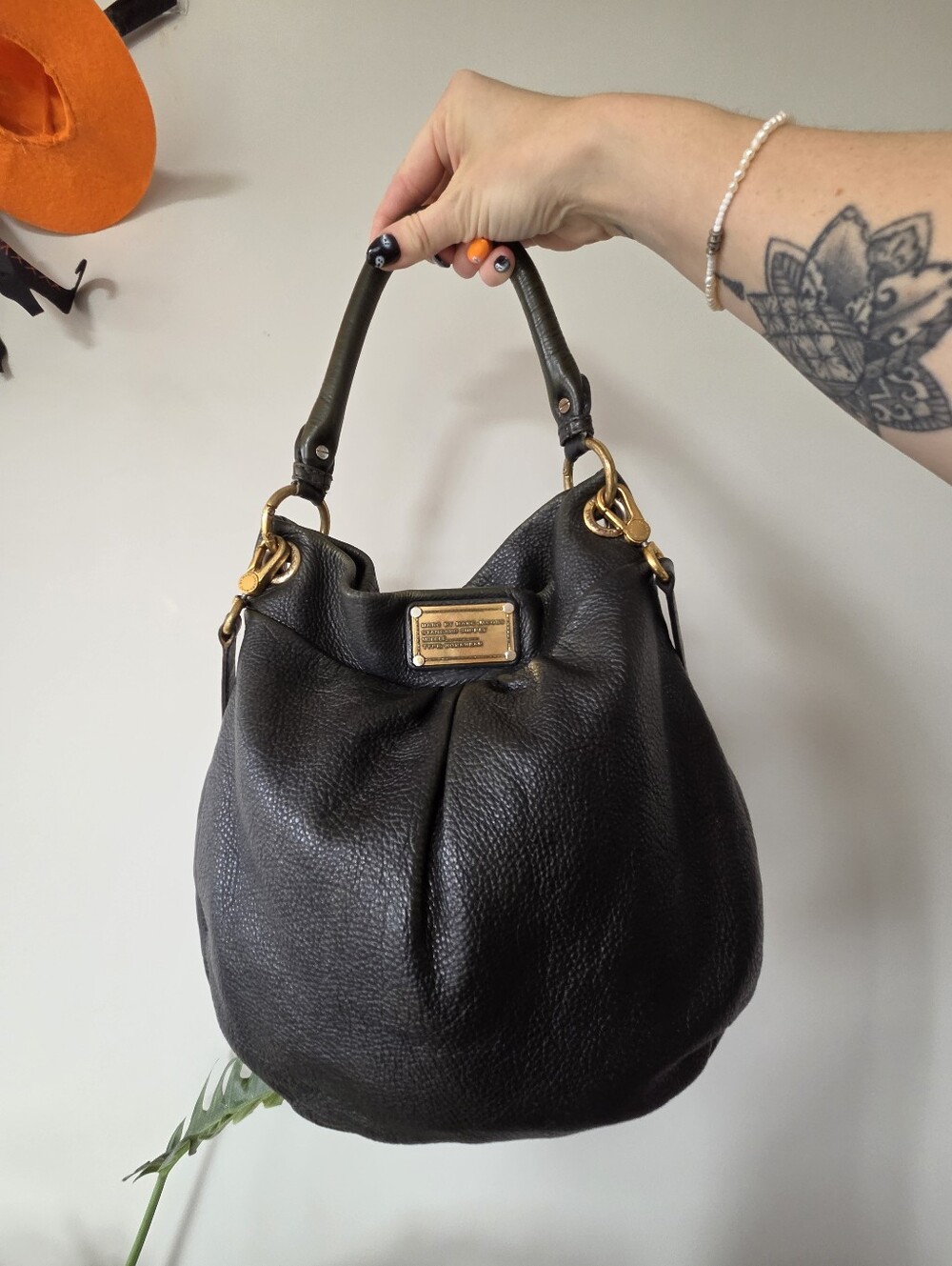Y2K Marc by Marc Jacobs Leather Classic Q Hillier Hobo Bag, With Strap *Read